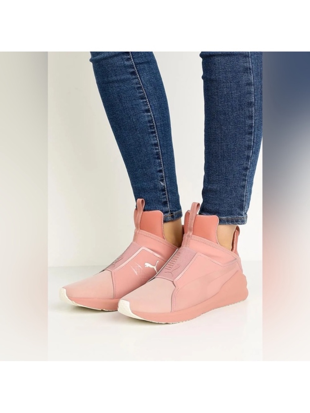 Puma Rebel Mid Blush Pink Slip On Sneakers Women’s Athleisure Comfort 7